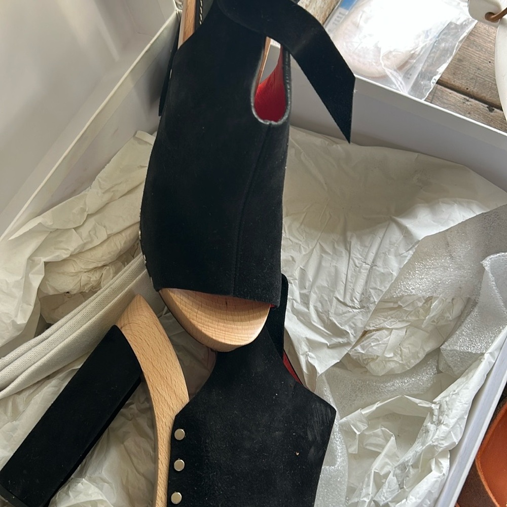 Proenza Schouler Black Suede Heeled Boots - Picture 2 of 7